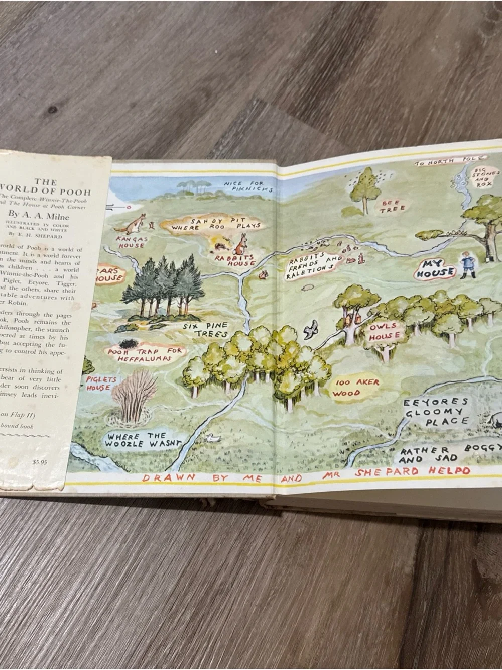The World of Pooh A A Milne 1957 Illustrated Book, Hardcover With Dust Jacket